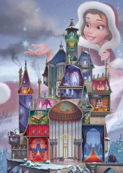Puzzle Ravensburger 1000 dílků Disney Castle: Belle (Kráska a zvíře)