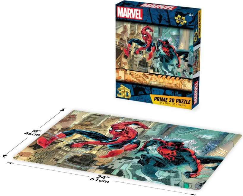Puzzle s 3D efektem Prime 3D 300 dílků Spider-Man a Spider-Man 2099
