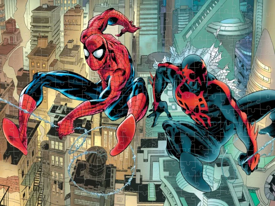 Puzzle s 3D efektem Prime 3D 300 dílků Spider-Man a Spider-Man 2099