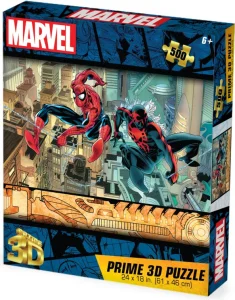 Puzzle s 3D efektem Prime 3D 300 dílků Spider-Man a Spider-Man 2099