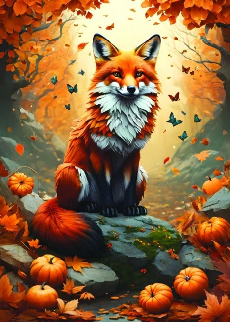 Puzzle Alipson 500 dílků Liška a motýli