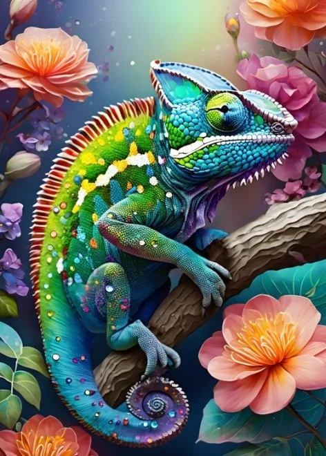 Puzzle Alipson 500 dílků Barevný chameleon