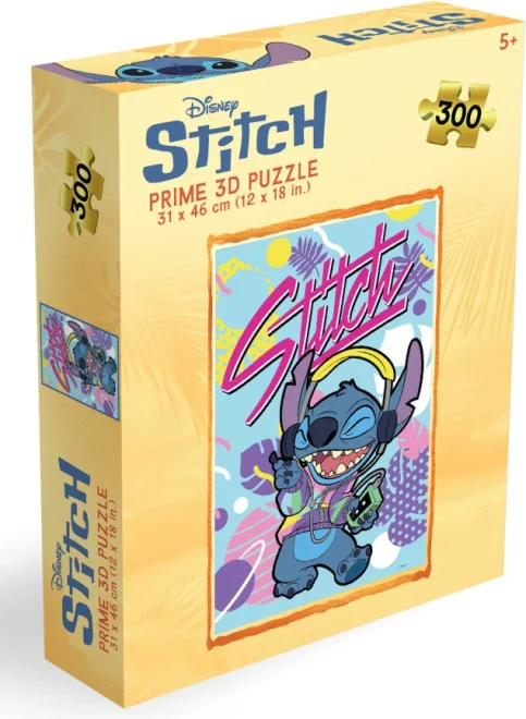 Puzzle s 3D efektem Prime 3D 300 dílků Stitch: Retro Vibe