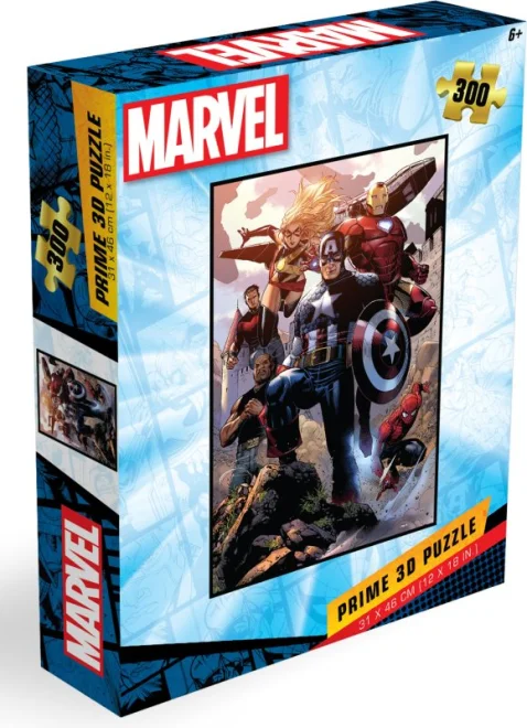 Puzzle s 3D efektem Prime 3D 300 dílků Marvel Avengers