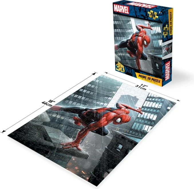 Puzzle s 3D efektem Prime 3D 300 dílků Spider-Man: Strážce města