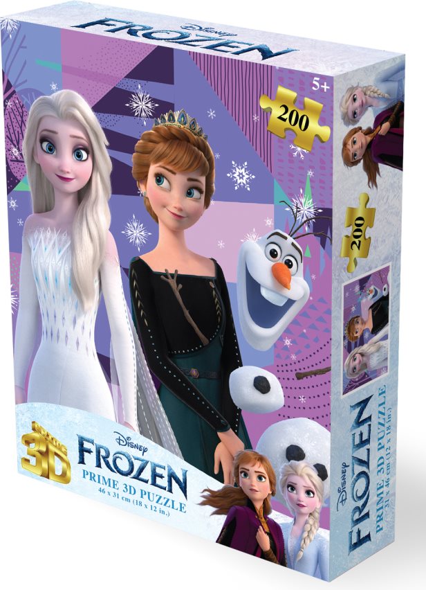 Puzzle s 3D efektem Prime 3D 200 dílků Ledové království: Kouzlo severu