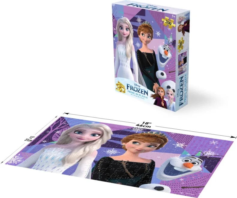 Puzzle s 3D efektem Prime 3D 200 dílků Ledové království: Kouzlo severu