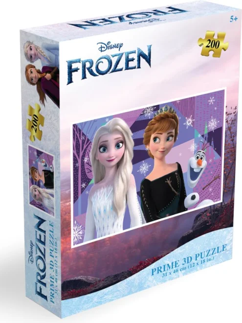 Puzzle s 3D efektem Prime 3D 200 dílků Ledové království: Kouzlo severu