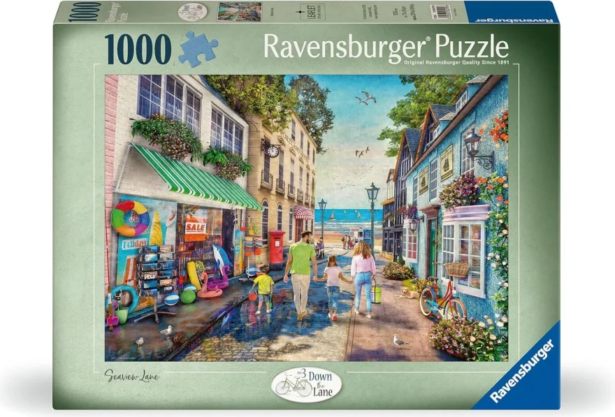 Puzzle Ravensburger 1000 dílků Down the Lane č.3 - Ulička k moři