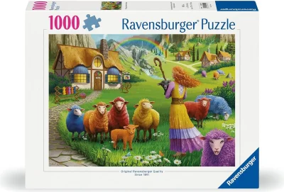 Puzzle Ravensburger 1000 dílků Obchod s přízí U Veselé ovečky
