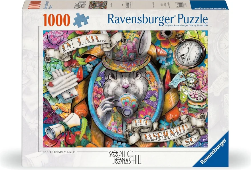 Puzzle Ravensburger 1000 dílků Fashionably Late: Pozdě, ale stylově