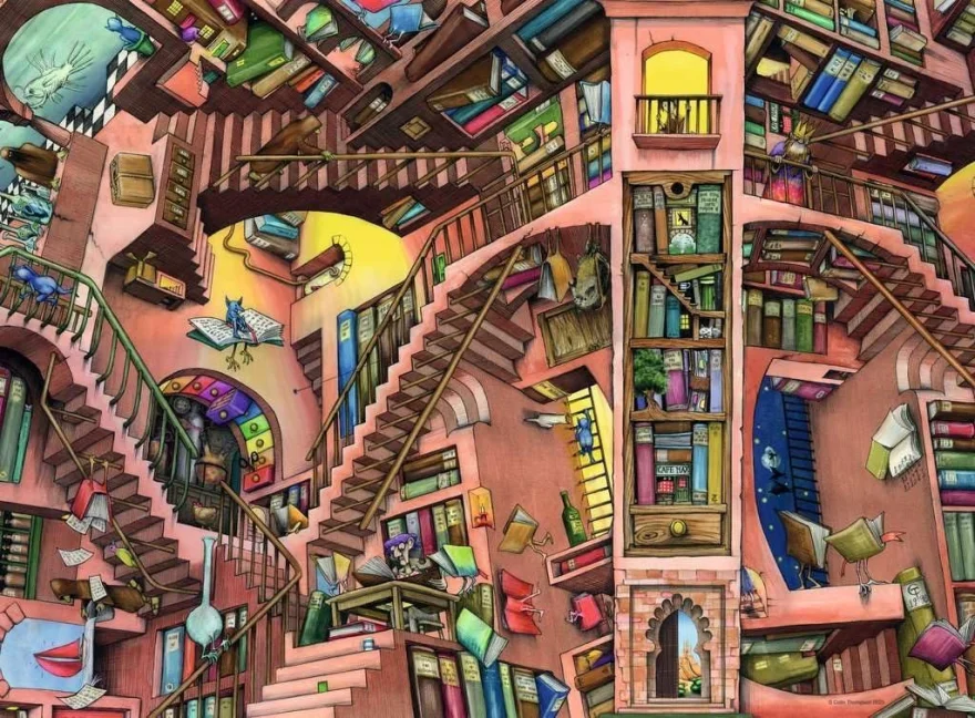 Puzzle Ravensburger 500 dílků Absurdní knihovna