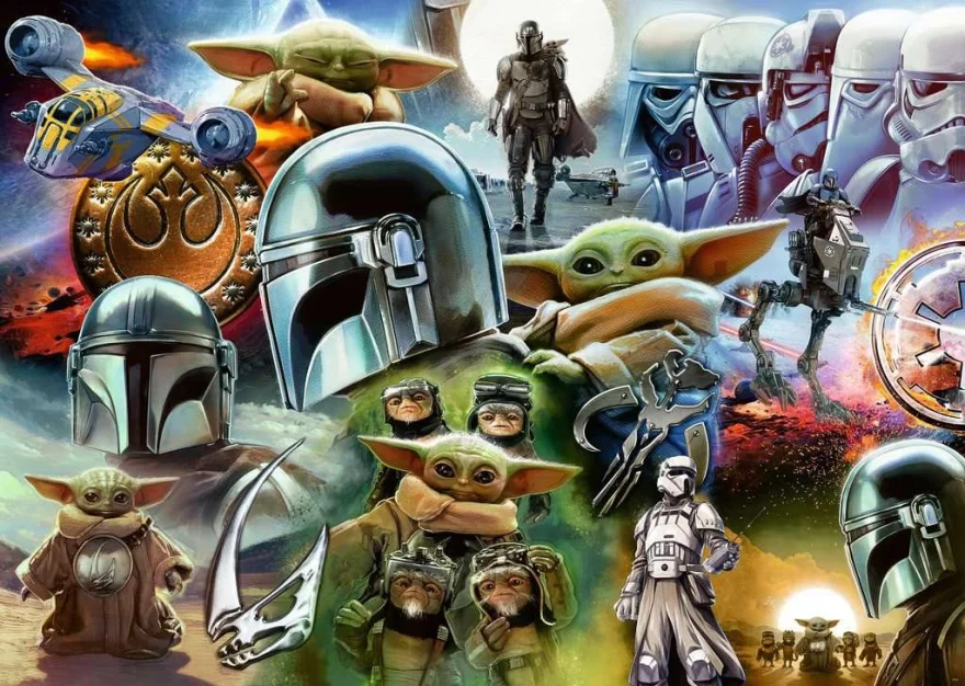 Puzzle Ravensburger 1000 dílků Star Wars Mandalorian a Grogu