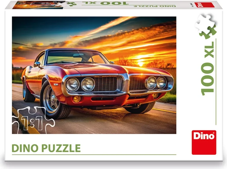 Puzzle Dino 100 XL dílků Firebird 69 v západu slunce