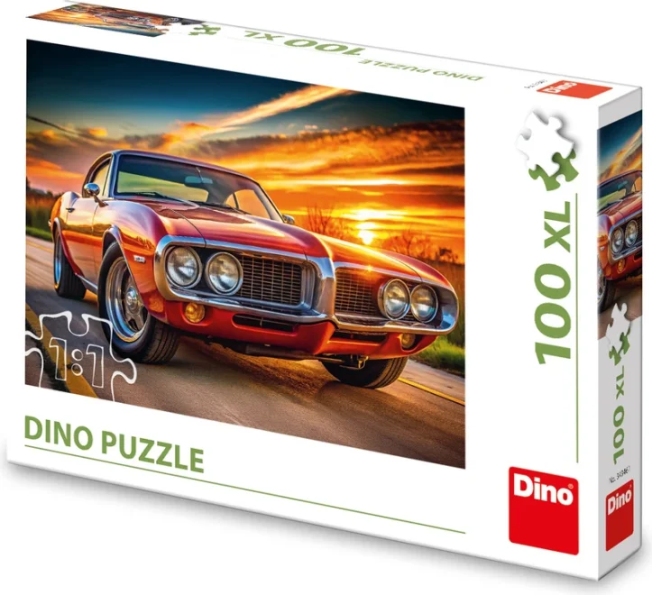 Puzzle Dino 100 XL dílků Firebird 69 v západu slunce