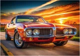 Puzzle Dino 100 XL dílků Firebird 69 v západu slunce