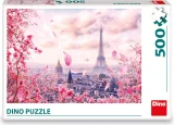 Puzzle Dino 500 dílků Eiffelovka v růžovém