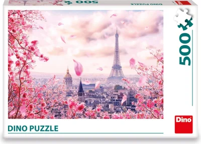 Puzzle Dino 500 dílků Eiffelovka v růžovém
