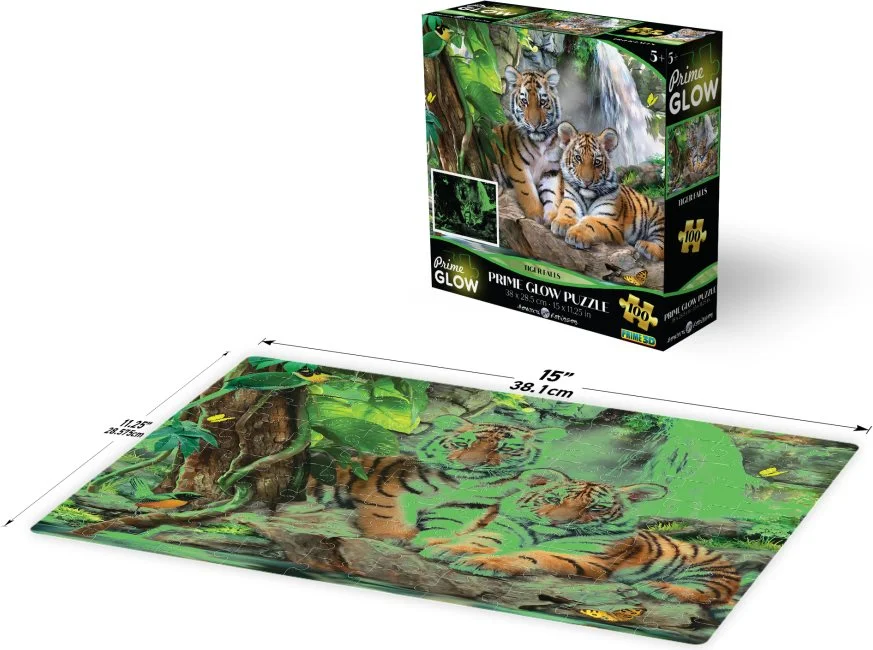 Svítící puzzle s 3D efektem Prime 3D 100 dílků Tygří vodopád