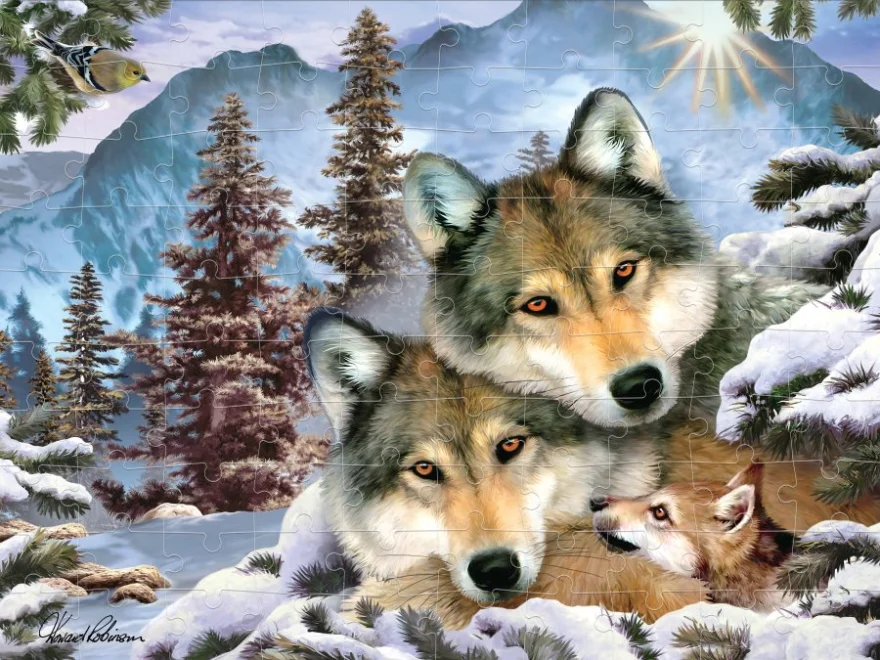 Puzzle s 3D efektem Prime 3D 100 dílků Vlčí souznění