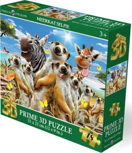 Puzzle s 3D efektem Prime 3D 48 dílků Surikatí selfie