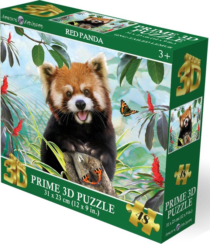 Puzzle s 3D efektem Prime 3D 48 dílků Červená panda