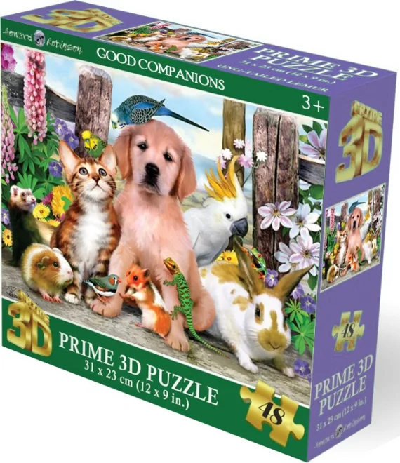 Puzzle s 3D efektem Prime 3D 48 dílků Dobří kamarádi