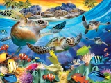 Puzzle s 3D efektem Prime 3D 48 dílků Želví pláž