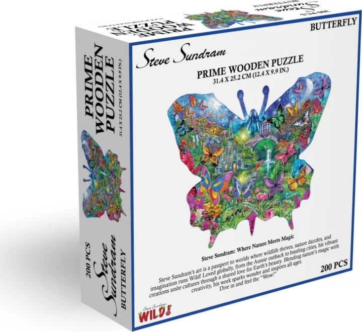 Dřevěné puzzle Prime3D 200 dílků Motýl