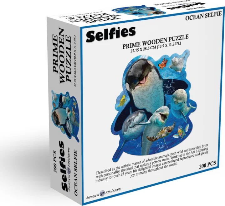 Dřevěné puzzle Prime3D 200 dílků Selfie z oceánu