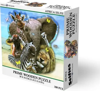 Dřevěné puzzle Prime3D 300 dílků Africké selfie