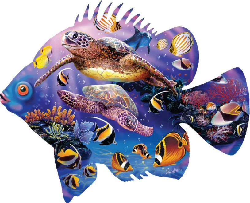 Dřevěné puzzle Prime3D 300 dílků Rybí zázrak