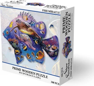 Dřevěné puzzle Prime3D 300 dílků Rybí zázrak