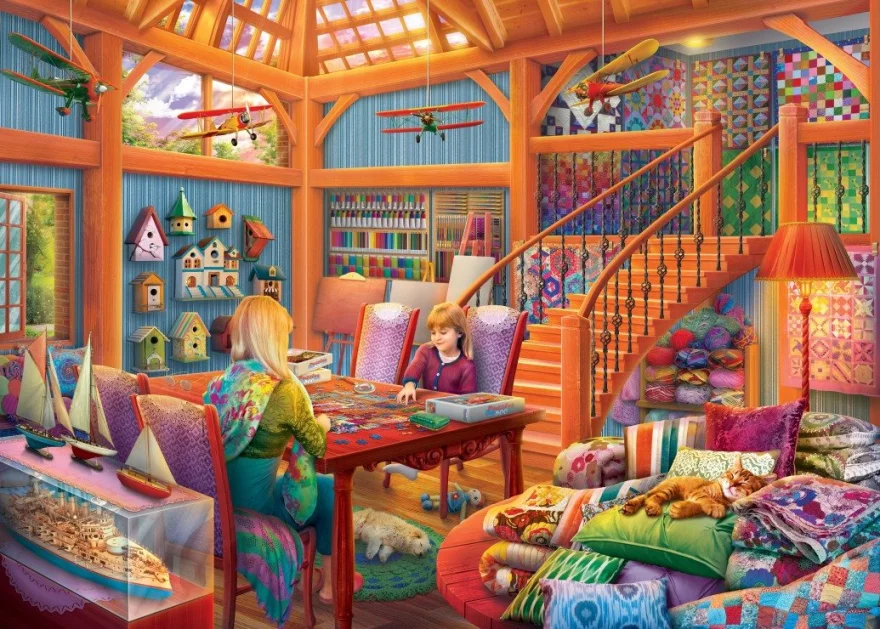 Puzzle Bluebird 500 dílků Místnost pro koníčky a volný čas