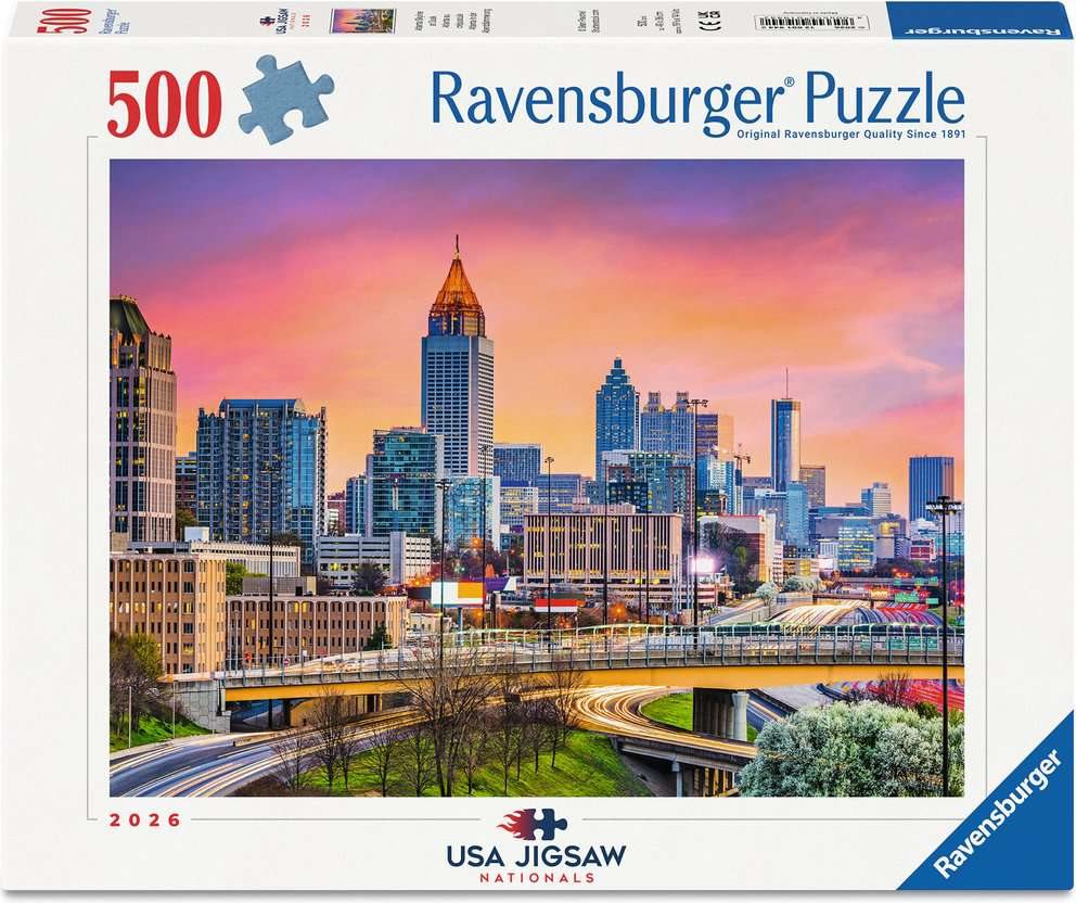 Puzzle Ravensburger 500 dílků Panorama Atlanty za soumraku