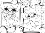 Oboustranné puzzle pro děti Lisciani MAXI 4x48 dílků Stitch (s omalovánkami)
