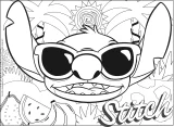 Oboustranné puzzle pro děti Lisciani MAXI 4x48 dílků Stitch (s omalovánkami)
