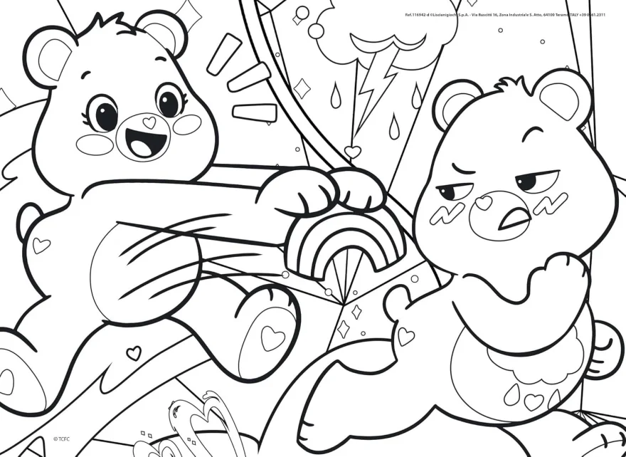 Oboustranné puzzle pro děti Lisciani MAXI 4x48 dílků Care Bears (s omalovánkami)