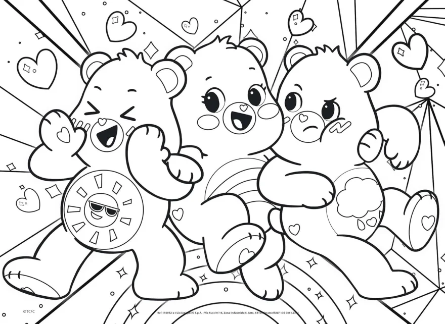 Oboustranné puzzle pro děti Lisciani MAXI 4x48 dílků Care Bears (s omalovánkami)