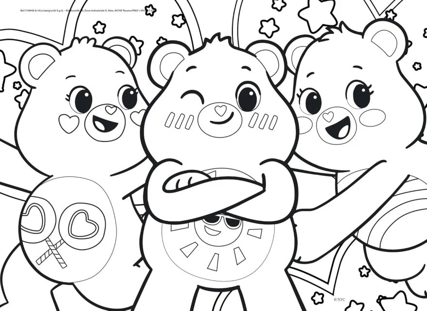 Oboustranné puzzle pro děti Lisciani MAXI 4x48 dílků Care Bears (s omalovánkami)