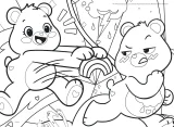 Oboustranné puzzle pro děti Lisciani MAXI 4x48 dílků Care Bears (s omalovánkami)