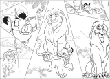 Oboustranné puzzle pro děti Lisciani MAXI 4x48 dílků Lví král (s omalovánkami)
