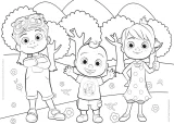Oboustranné puzzle pro děti Lisciani MAXI 2x12 dílků Cocomelon (s omalovánkami)