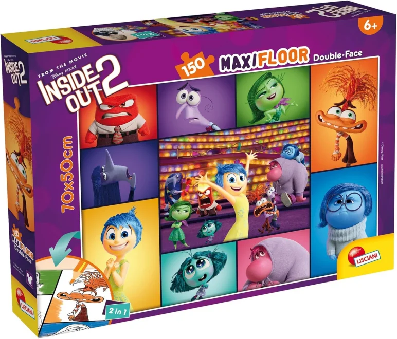 Oboustranné puzzle pro děti Lisciani MAXI 150 dílků V hlavě 2 (s omalovánkou)