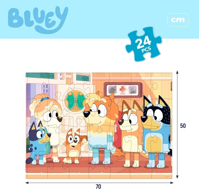 Oboustranné puzzle pro děti Lisciani MAXI 24 dílků Bluey (s omalovánkou)