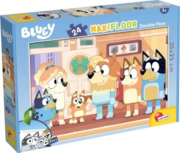 Oboustranné puzzle pro děti Lisciani MAXI 24 dílků Bluey (s omalovánkou)