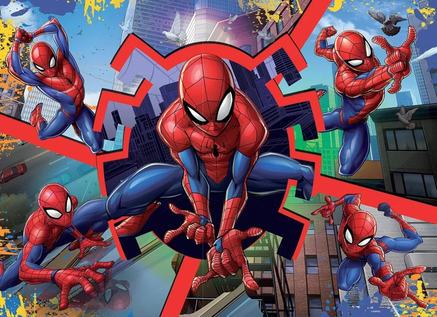 Oboustranné puzzle pro děti Lisciani MAXI 24 dílků Spider-Man (s omalovánkou)