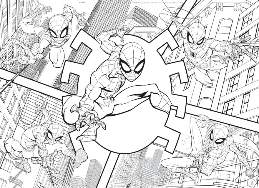 Oboustranné puzzle pro děti Lisciani MAXI 24 dílků Spider-Man (s omalovánkou)