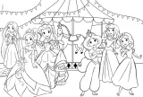Oboustranné puzzle pro děti Lisciani MAXI 2x12 dílků Disney Princezny (s omalovánkami)