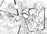 Oboustranné puzzle pro děti Lisciani MAXI 24 dílků Spidey a jeho úžasní přátelé (s omalovánkou)